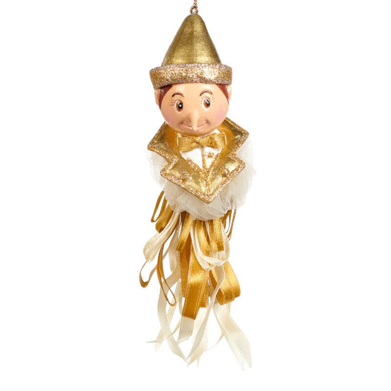 Ozdoba choinkowa Pinokio, złoty, 9 cm