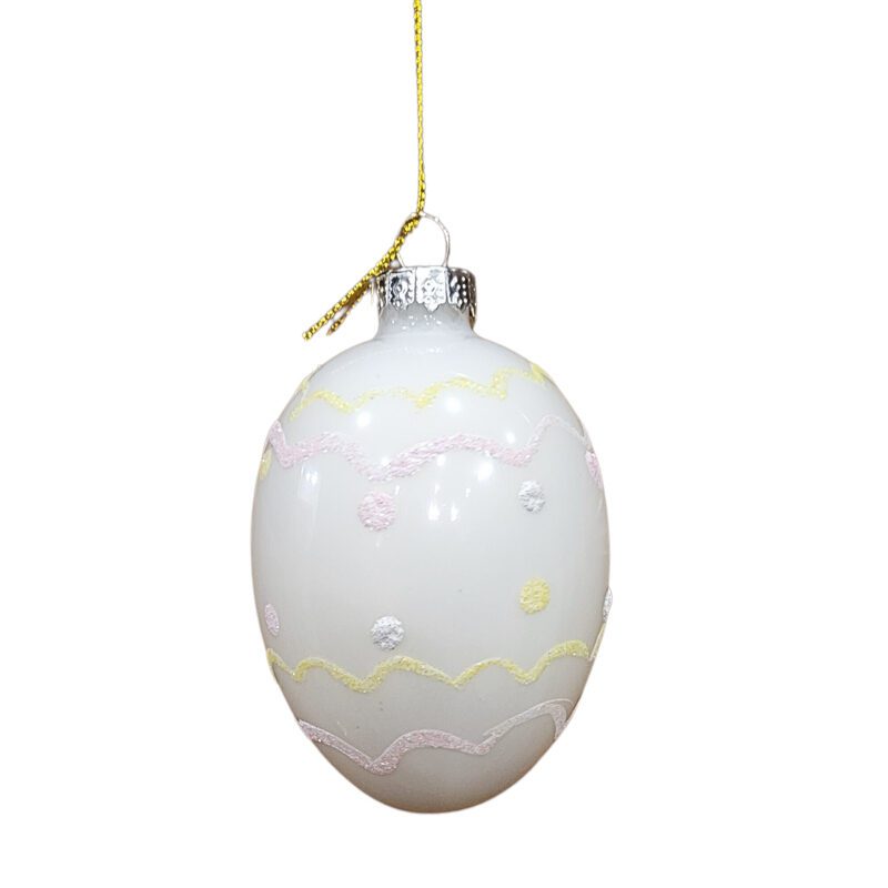 Dekoracja szklane jajka wielkanocne – 9 cm