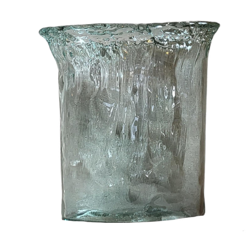 Okrągły wazon ze szkła z recyklingu 24x28cm