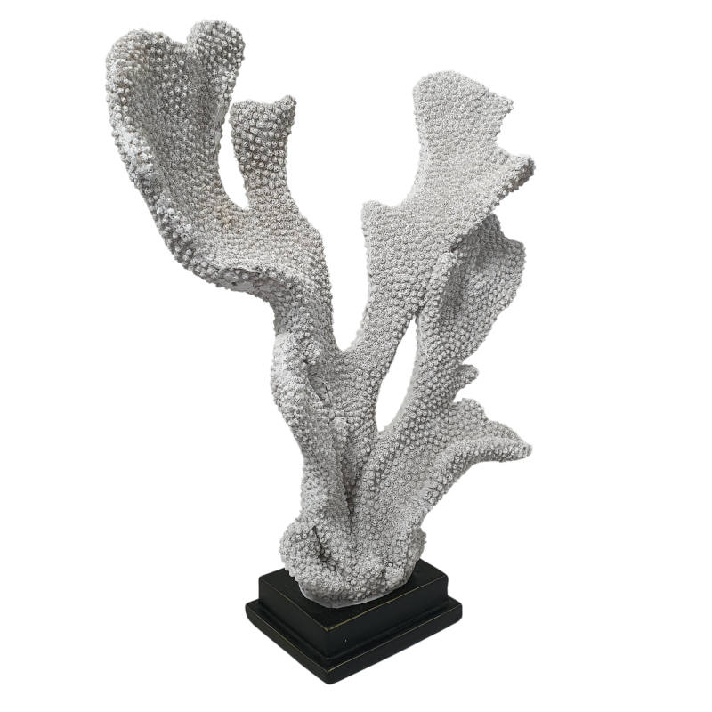 Figurka koralowca, z żywicy, biała
