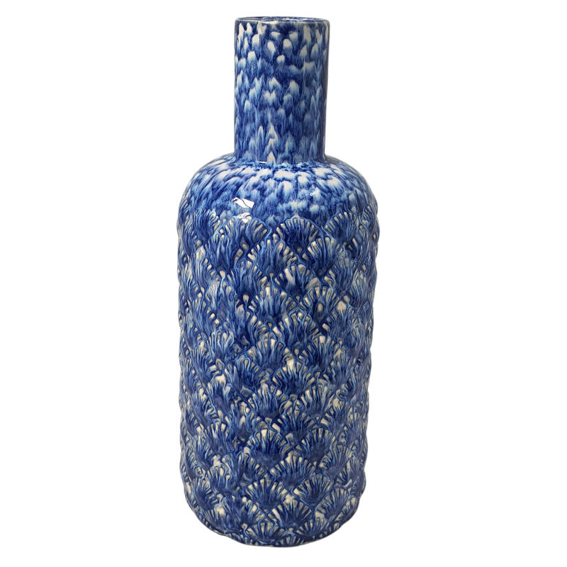 Wazon ceramiczny butelka, większy – kobalt