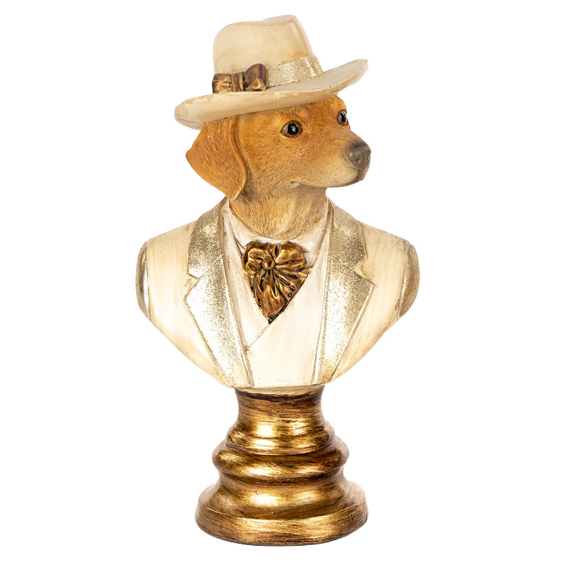Dekoracja Gentleman Dog 18cm – kremowy