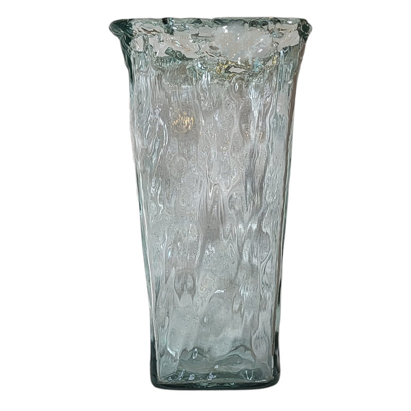 Kwadratowy wazon ze szkła z recyklingu 21,5x39cm